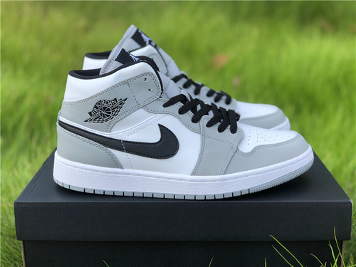 Air Jordan 1 MID _Light Smoke Grey_ White Gray China State Item_ 554724-092_ full code shipment 36--46-26b97bfd